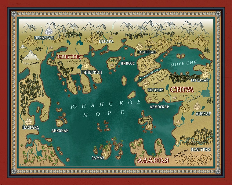 Карта земель романа Стальные боги